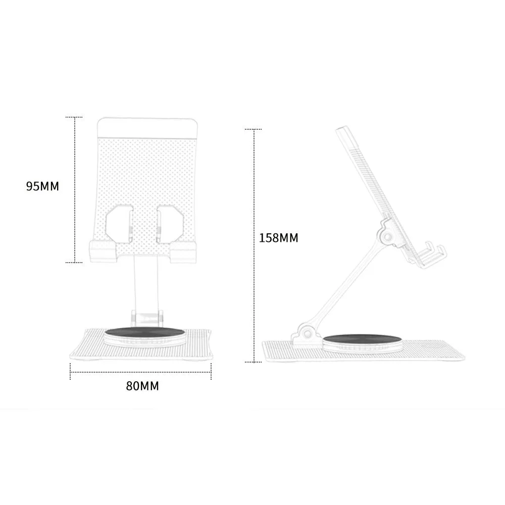 025 Aluminum Alloy Adjustable Stand Foldable Desktop Holder for 4.7 - 12 inch Smartphones, Tablets, e-Readers