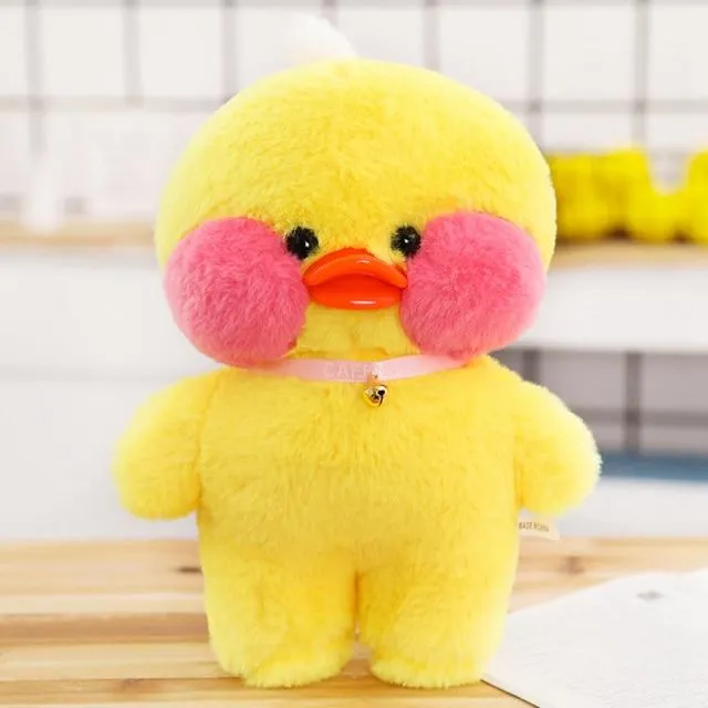 30cm Cartoon LaLafanfan Cafe Yellow Duck Plush Toy Stuffed Soft Kawaii Duck Doll Animal Pillow Girl Birthday Gift for Children