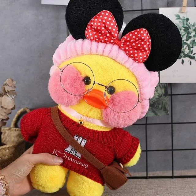 30cm Cartoon LaLafanfan Cafe Yellow Duck Plush Toy Stuffed Soft Kawaii Duck Doll Animal Pillow Girl Birthday Gift for Children