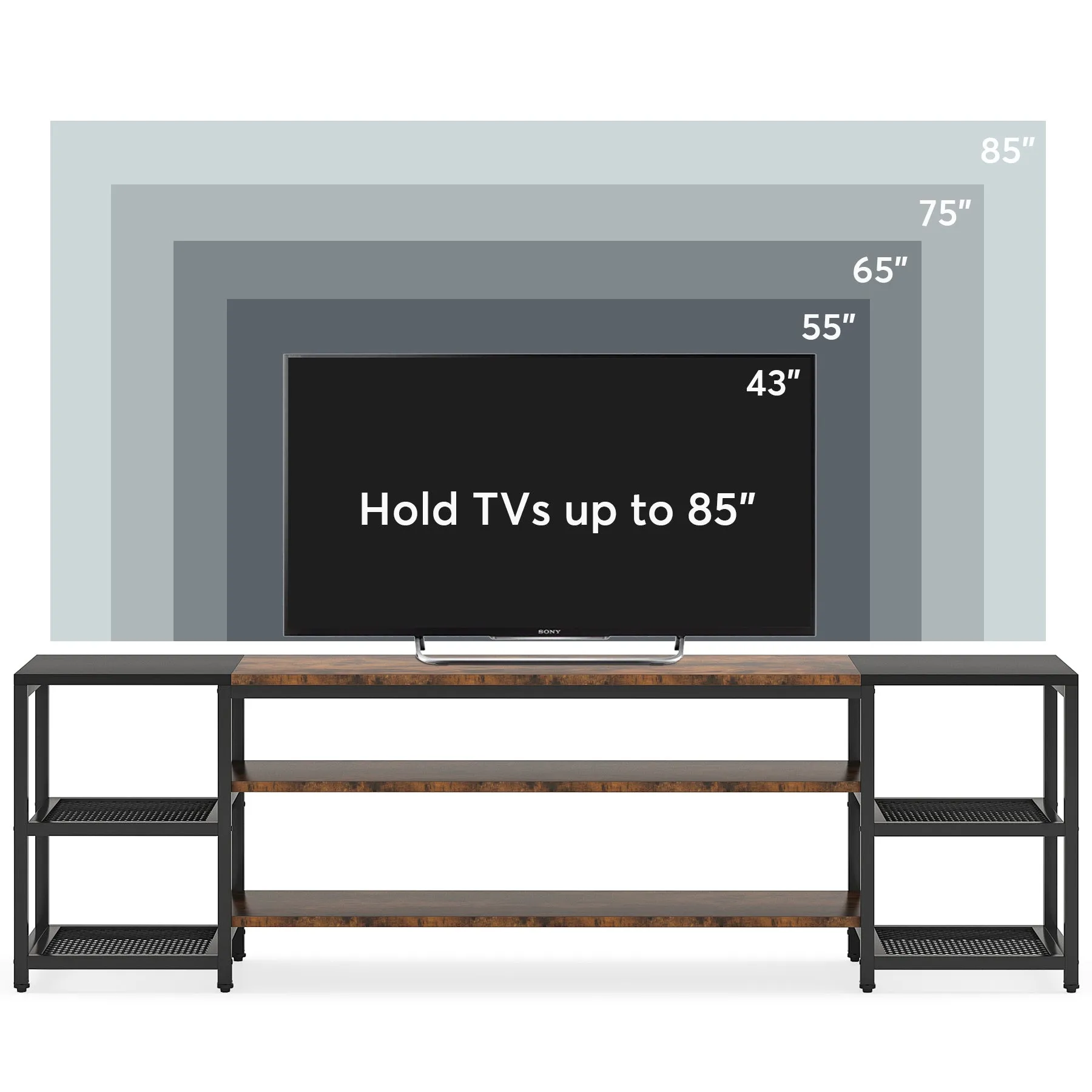 78.7" TV Stand, 3-Tier Media Entertainment Center for TV up to 85"