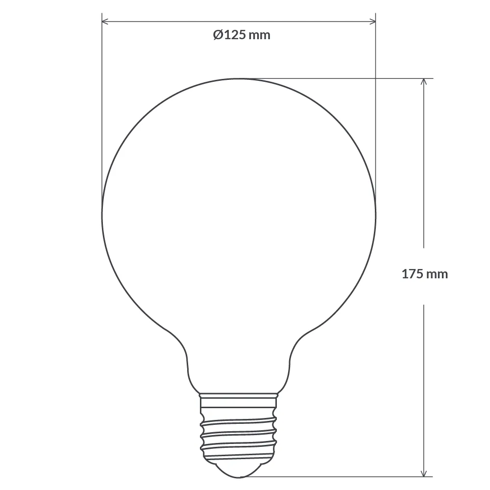 8W G125 LED Globe E27 Clear in Natural White