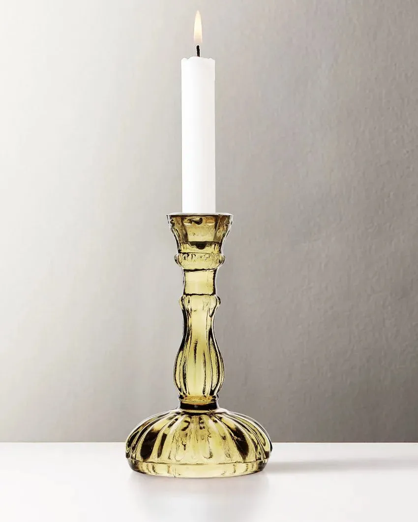 Alenjadro Antique Glass Candle Stand | Multiple Colors |  4 x 2 x 7 inches