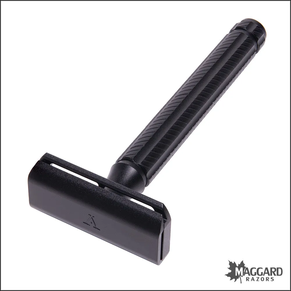 Aylsworth Razors The APEX AL-6063 Machined Aluminum Closed Comb DE Safety Razor, Black and Black