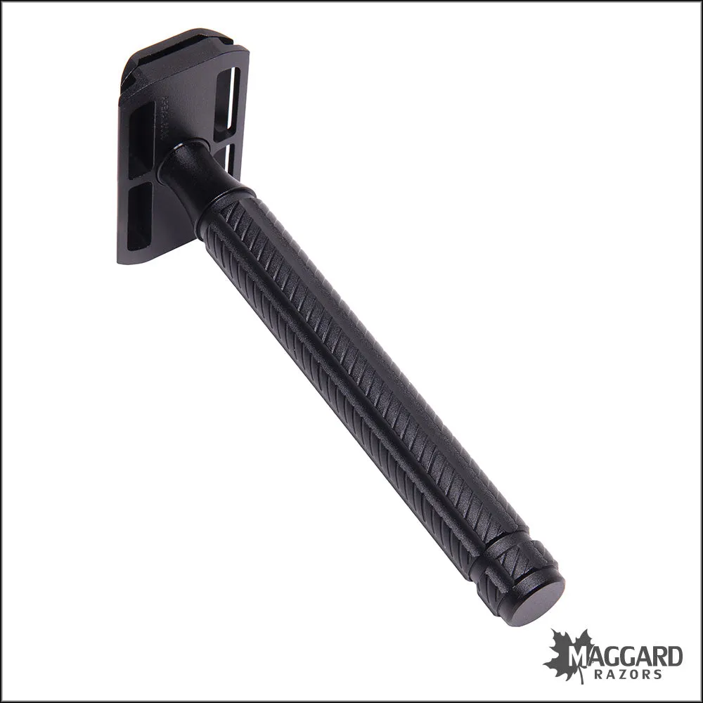 Aylsworth Razors The APEX AL-6063 Machined Aluminum Closed Comb DE Safety Razor, Black and Black