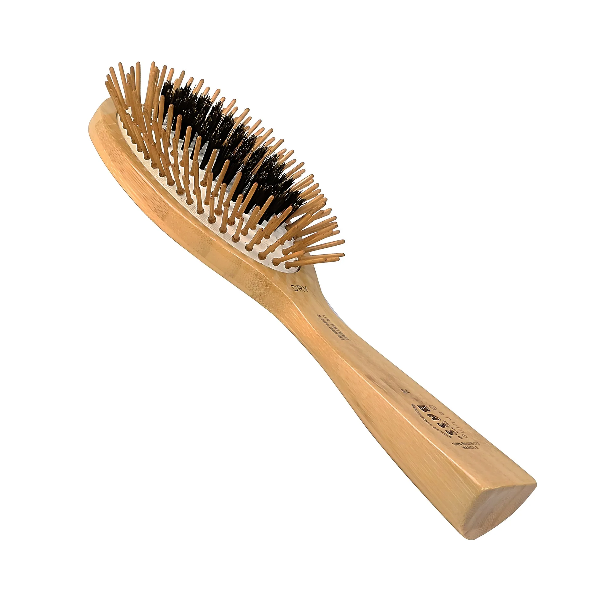 Bass Brushes 54 Dark Bamboo | Large Oval Hairbrush with Natural Bristle   Nylon Pin