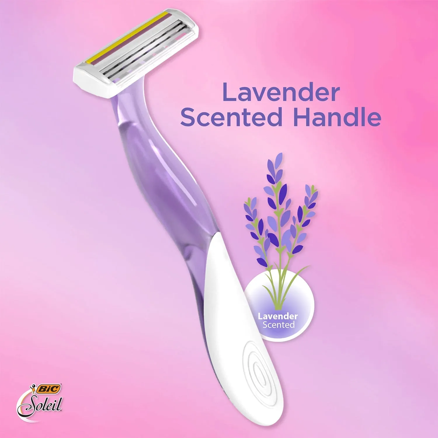 Bic Soleil Smooth Lavender Scent Women's Razors 3 Blades Lames 4 Pack