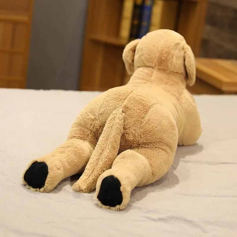 Cute dog plush toy life like labrador puppy soft doll stuffed real life animal lying position dog pillow kids toys birthday gift