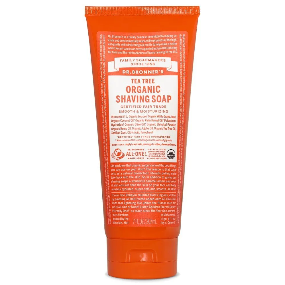 Dr. Bronner's Organic Shaving Soap Tea Tree 7 oz Gel