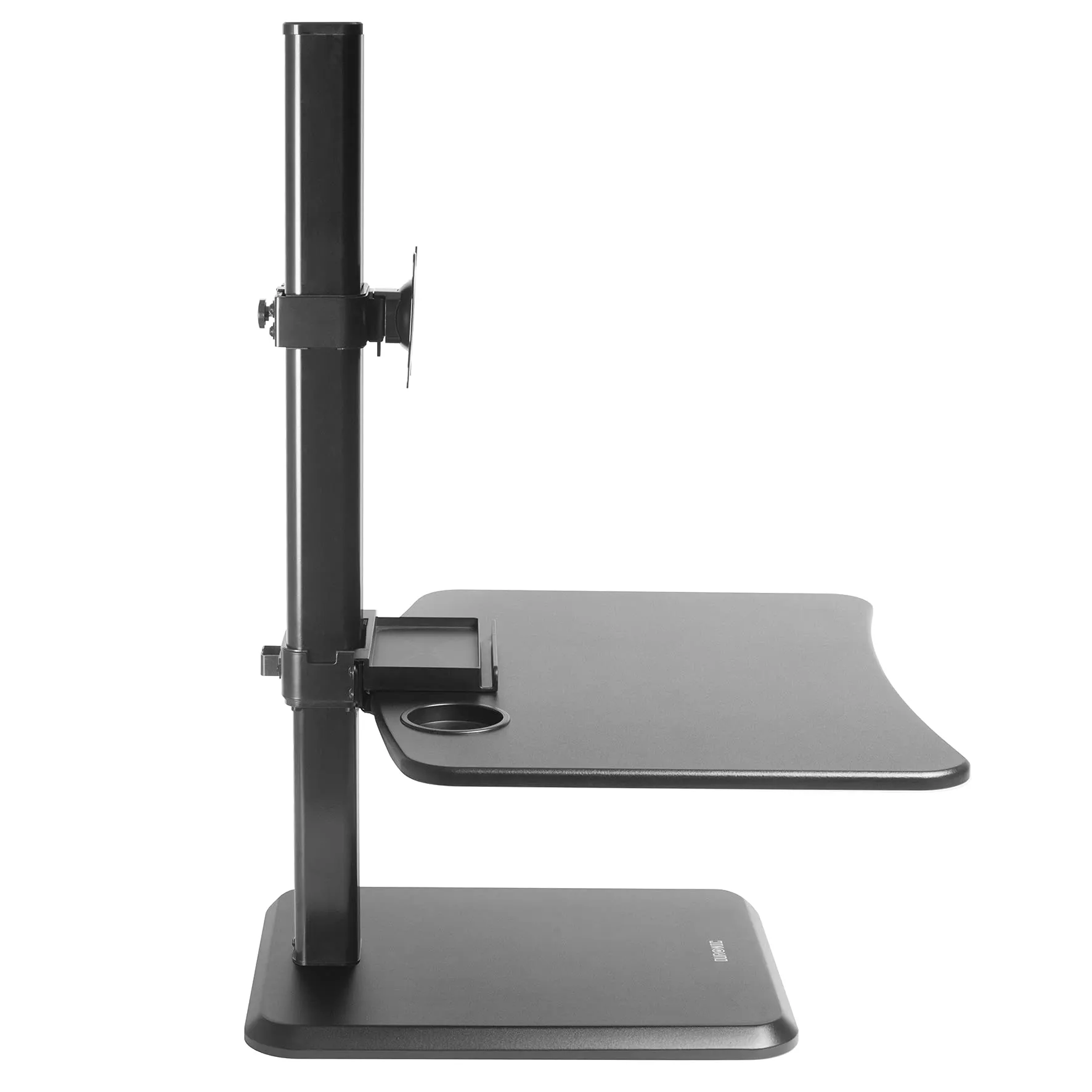 Duronic Sit-Stand Desk DM05D14 | Height Adjustable Office Workstation | 65x51cm Platform | Raises 7-44cm | Riser for PC Computer Screen and Keyboard | Ergonomic Desktop Converter with Screen Mount