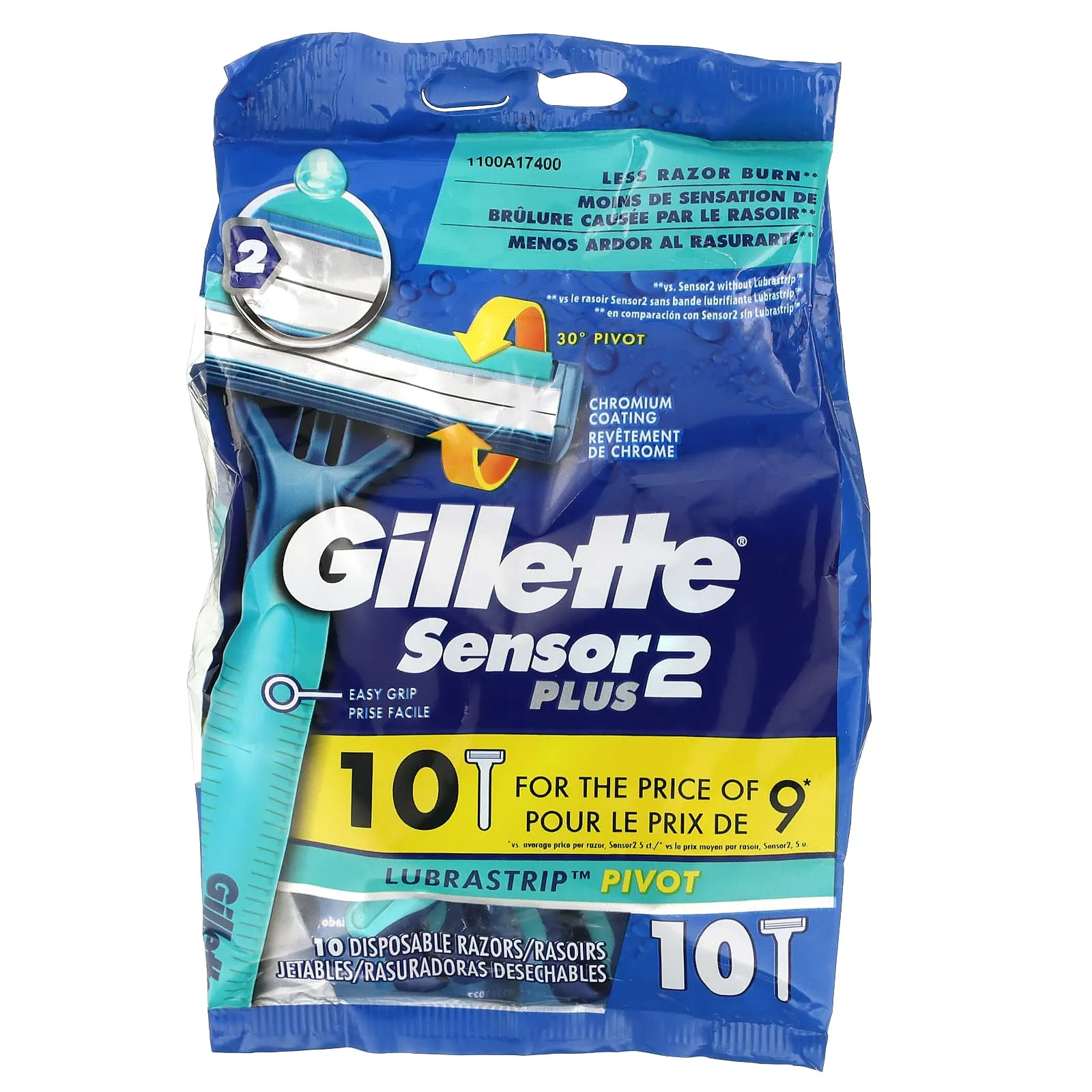 Gillette Sensor 2 Plus Disposable Razors with swivel head