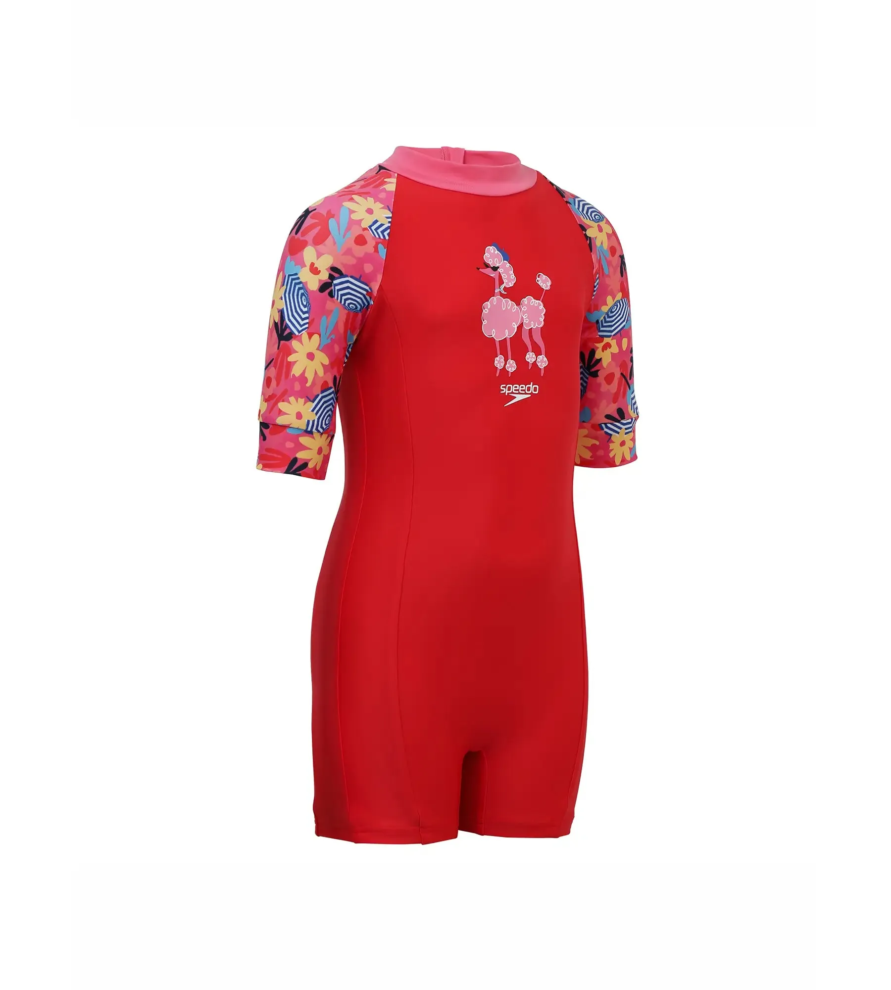 Girl's Endurance Essential All In One Suit - Risk Red & Summer Yellow