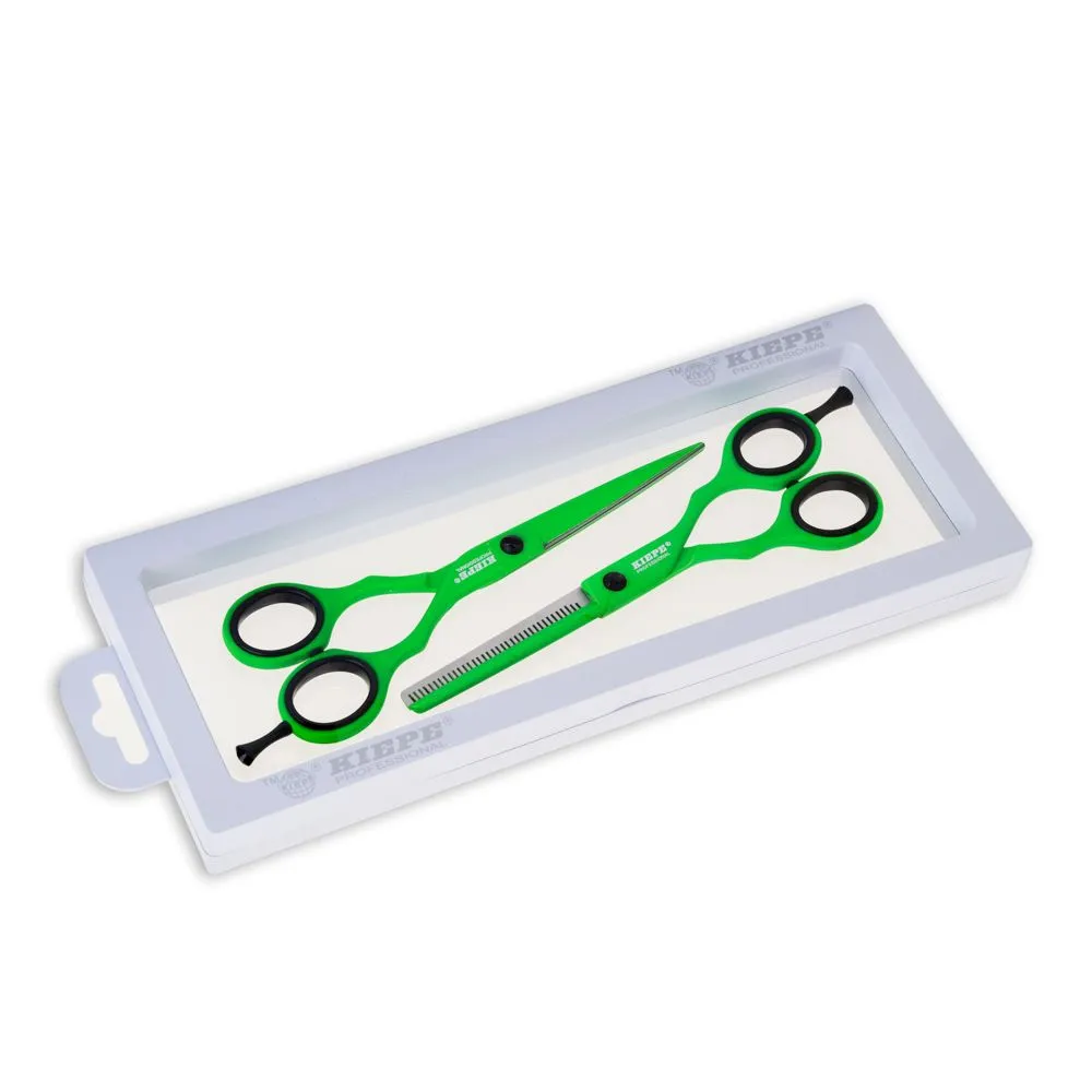 Kiepe Regular 5.5" Scissors And Thinning Scissors - Green Tea