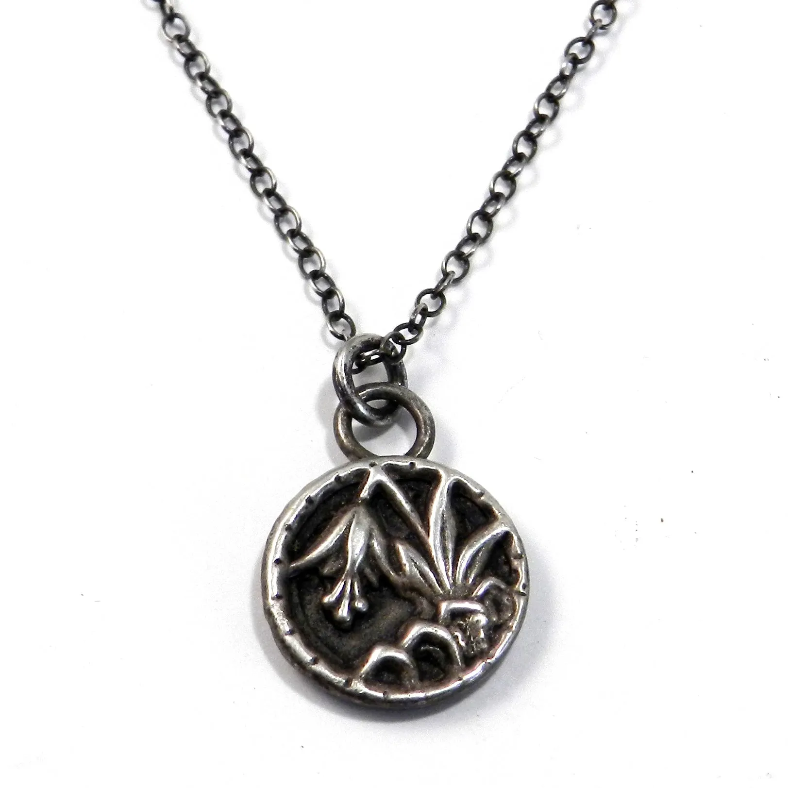 LILY Antique Button Necklace - SILVER