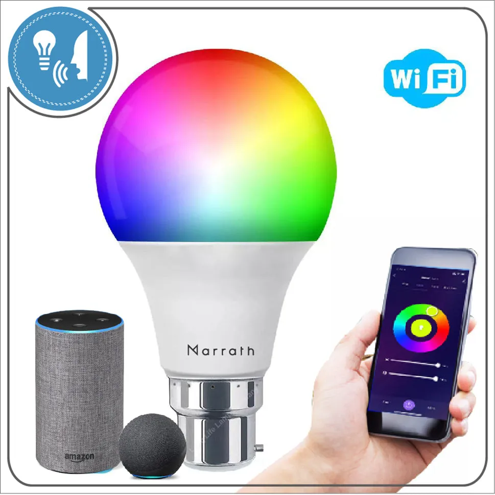 Marrath Smart Home Multi Color RGBCW Wi-Fi LED Bulb