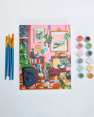 Cozy Cats Holiday Mini Paint By Numbers Kit - Perfect for Relaxation and Creative Fun