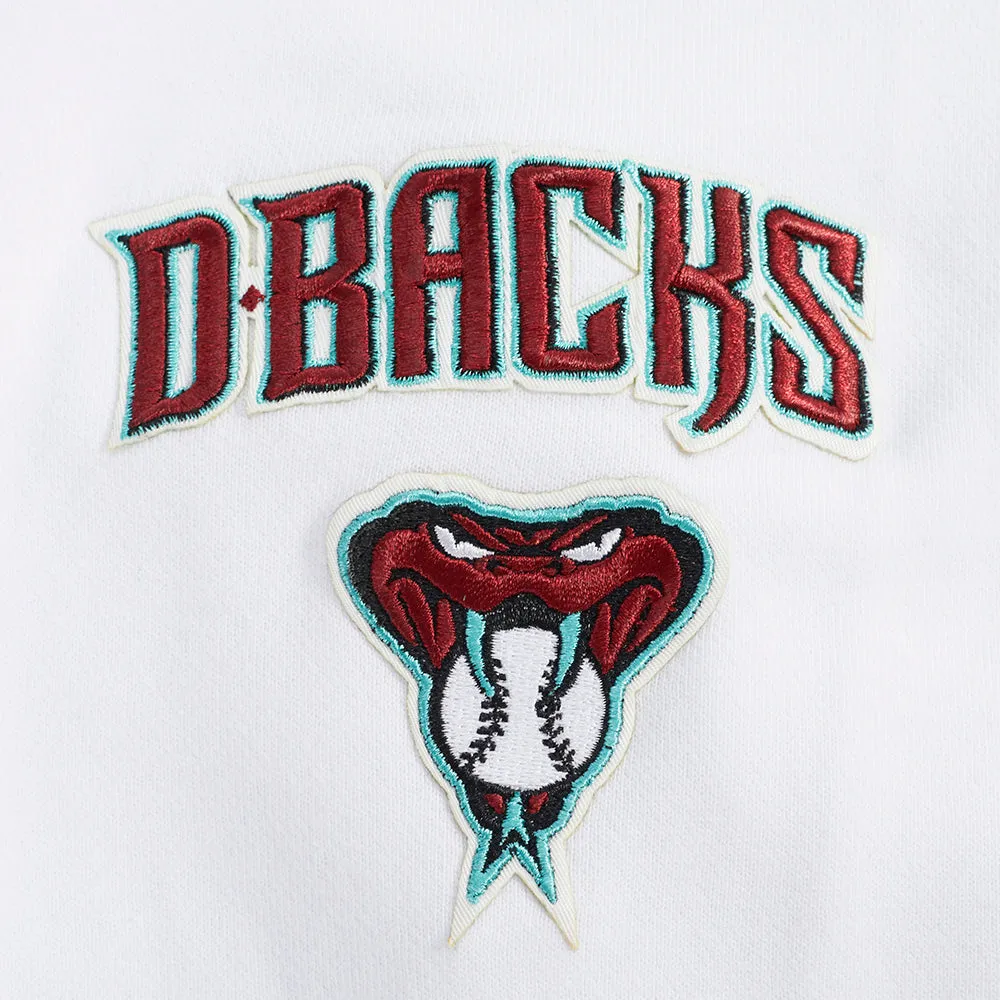 MLB ARIZONA DIAMONDBACKS CLASSIC WOMEN'S CROPPED FLC PO HOODIE (WHITE)