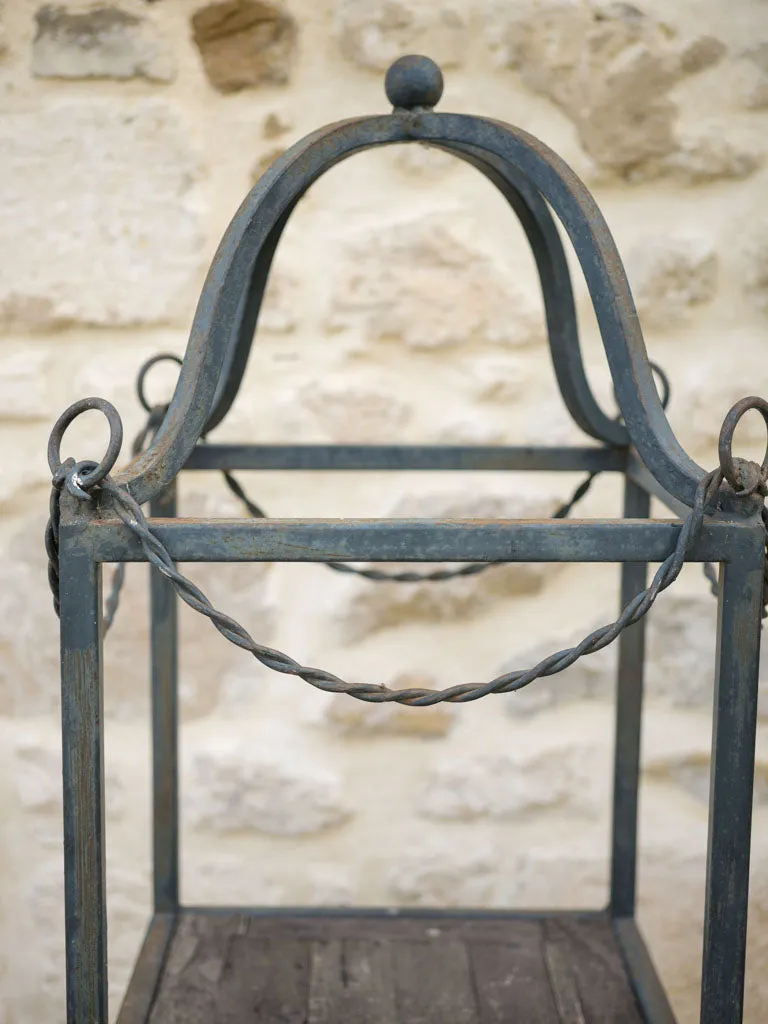 Pair of modern French iron garden étagères w/ wooden shelves 90½"