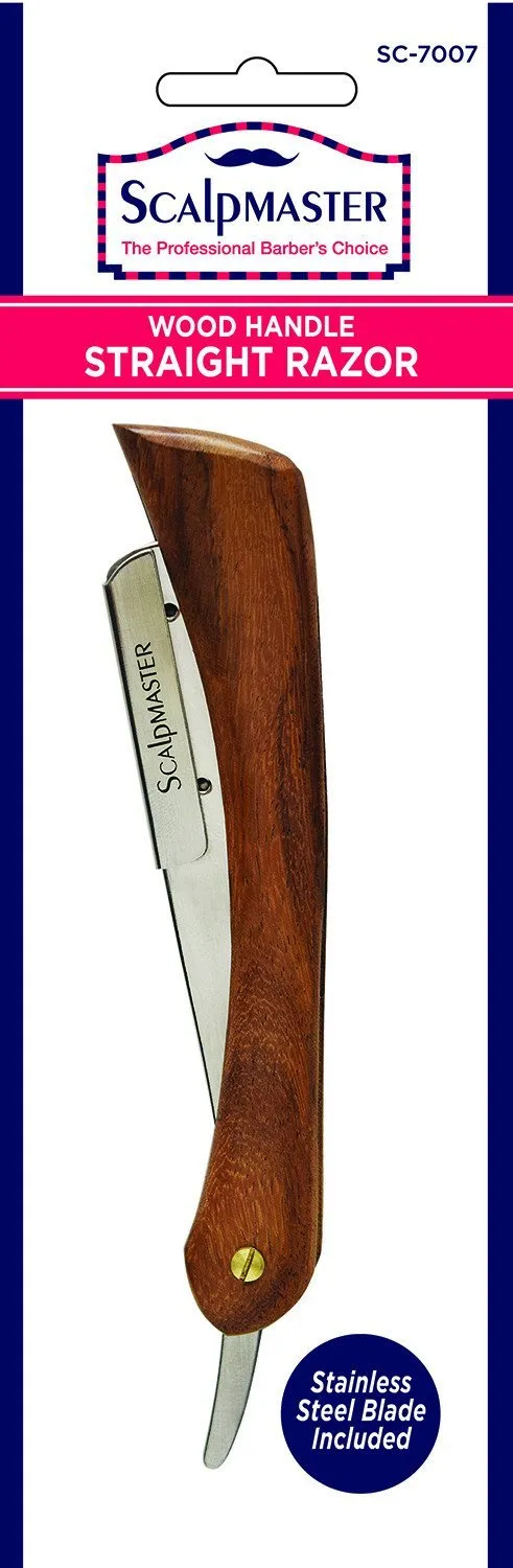 Scalpmaster Deluxe Wood Handle Straight Razor