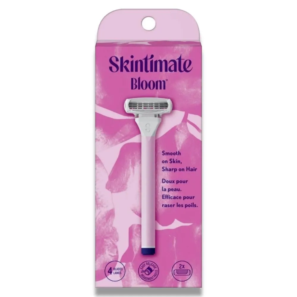 Skintimate - Bloom Women's Razor Kit, 1 Razor Handle 2 Refills - 12 Pack