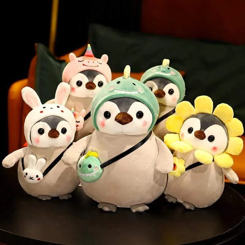 Super Soft Penguin Plush Toys Cute Stuffed Cosplay Penguin Animal Toy Unicorn Dinosaur Bunny Doll Pillow Kids Girls Kawaii Gift