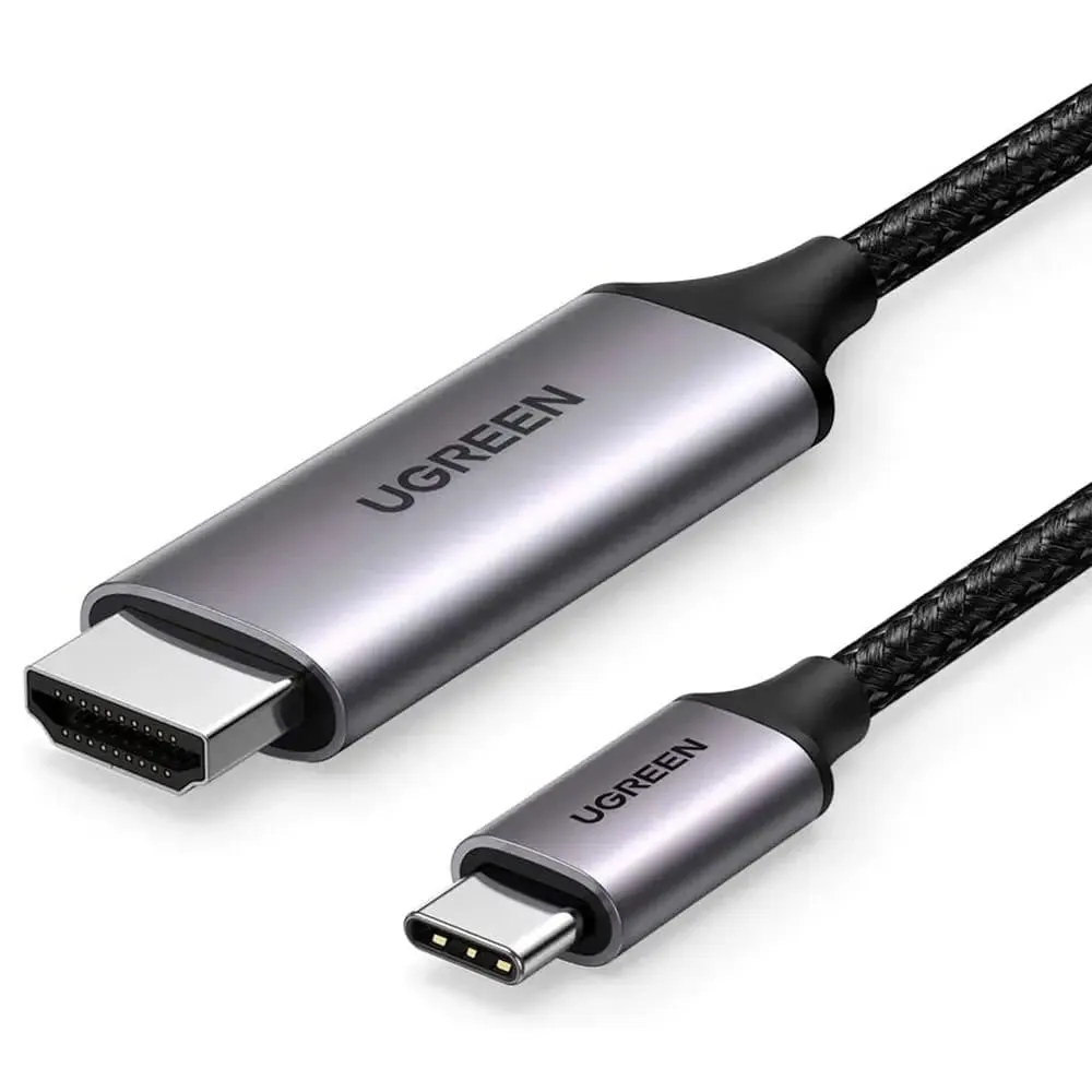 Ugreen 1.5m USB Type C Male to HDMI Male Cable, Aluminum Shell/Double Nylon Braided/Thunderbolt 3/4K@60Hz Support (50570)