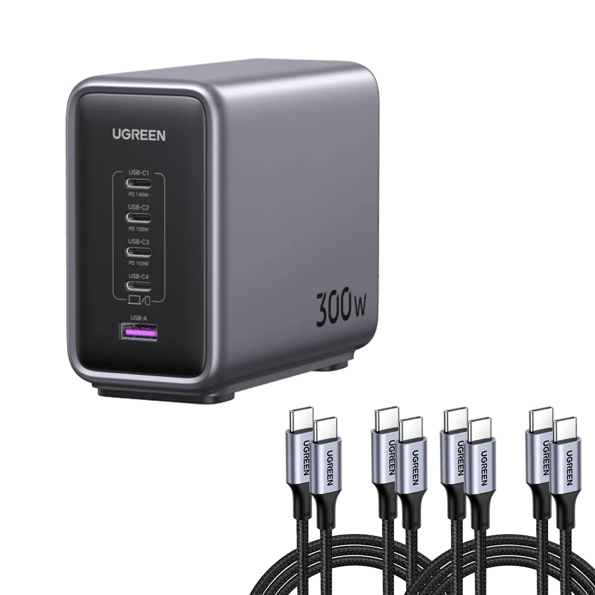 UGREEN Nexode 300W USB C GaN Charger-5 Ports Desktop Charger