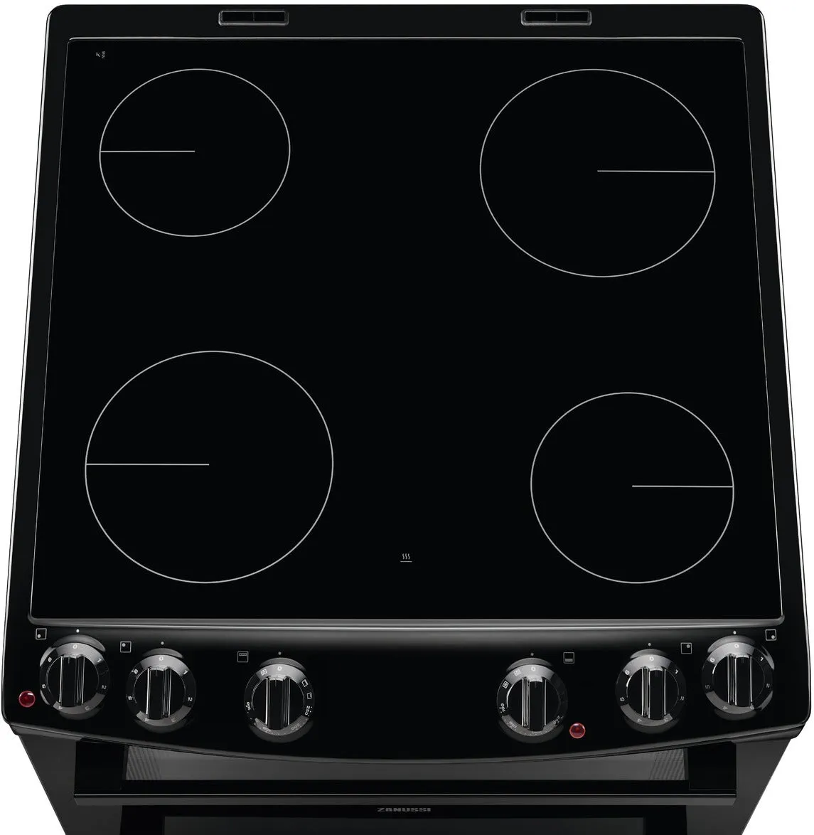 Zanussi ZCV66050BA Ceramic Electric Cooker with Double Oven, Black, A Rated